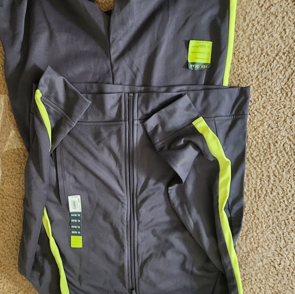 Tricot track suit gray lime